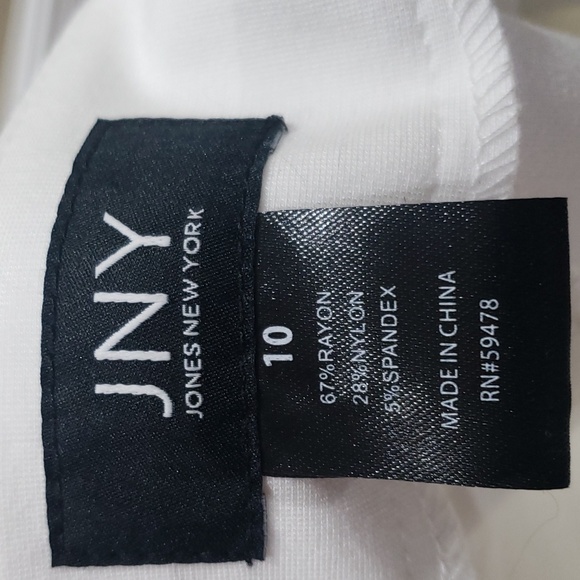 Nwt JNY size 10 white wide legs strechy pants - Picture 10 of 11